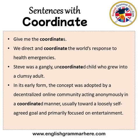 coordinate in English .